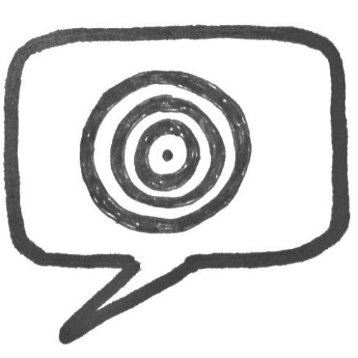 Einprägsames Logo für Texter - Sprechblase mit Zielscheibe ©AuFs WoRt